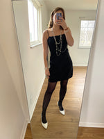 Vintage Spaghetti Strap LBD with Beaded Bust - SMALL