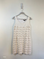 Vintage White Scalloped Layers Silk Dress by Cynthia Steffe Size 6