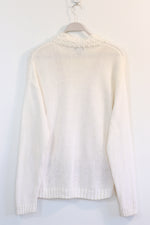 Embroidered Grapevine Cable Knit Sweater LARGE