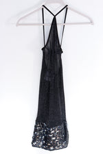 Metallic Shimmer Semi-Sheer Black Dress - SMALL