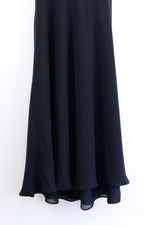 100% Silk Black Dress with Halter Top & Open Back - 8 PETITE