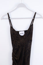 Muted Exotic Semi Sheer Bralette Dress with Asymmetrical Ruching - SMALL