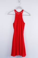 Vintage Red Halter Neck Mini Party Dress - SIZE 6