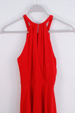 Vintage Red Halter Neck Mini Party Dress - SIZE 6