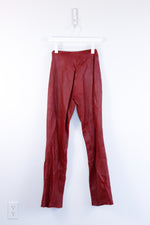 Genuine Red Leather Pants - SMALL