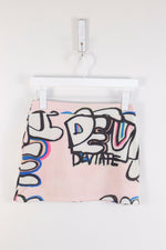 Pale Pink Custom Printed Super Micro Mini Skirt - SMALL