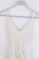 Ivory Layered Knit Bralette Dress with Asymmetrical Ruching - SMALL