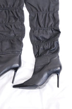 Vintage Paolini Designer Real Leather Pointed Toe High Heel Black Over the Knee Boots- SIZE 8
