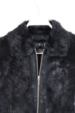 Vintage Mob Wife Leather & Fur Bomber Jacket - SMALL
