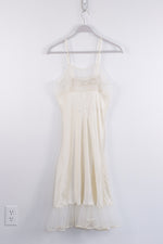 Ivory & LAce Silk & Tulle Slip Nighty Dress - MEDIUM